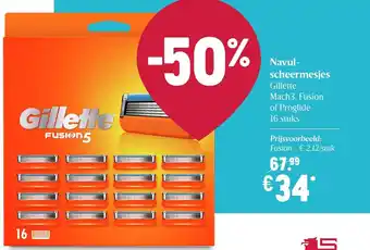 Gillette Mach3, Fusion of Proglide scheermesjes 16st