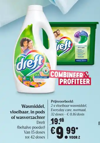 Delhaize Dreft Wasmiddel, vloeibaar, pods of wasverzachter 2st aanbieding