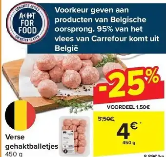 Carrefour Verse gehaktballetjes aanbieding