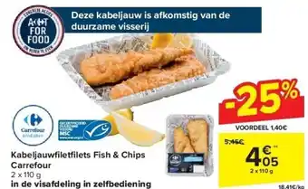 Carrefour Kabeljauwfi letfi lets Fish & Chips Carrefour aanbieding