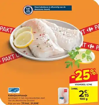 Carrefour Kabeljauwhaasje aanbieding