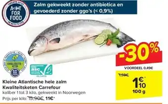 Carrefour Kleine Atlantische hele zalm Kwaliteitsketen Carrefour aanbieding
