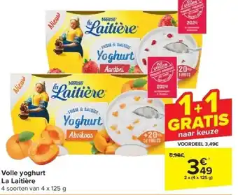 Carrefour Volle yoghurt La Laitière aanbieding