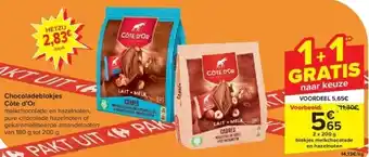 Carrefour Chocoladeblokjes Côte d’Or aanbieding