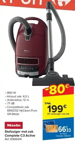 Carrefour Stofzuiger met zak Complete C3 Active aanbieding