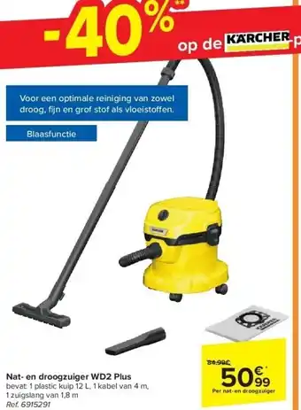 Carrefour Nat- en droogzuiger WD2 Plus aanbieding