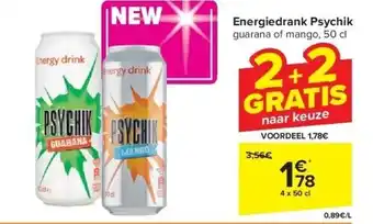 Carrefour Energiedrank Psychik aanbieding