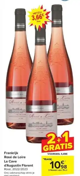 Carrefour Frankrijk Rosé de Loire La Cave d’Augustin Florent aanbieding