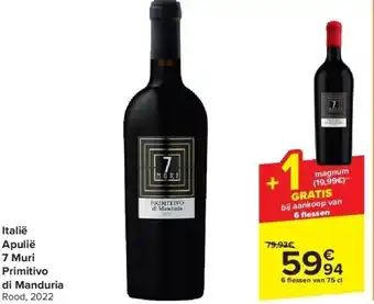 Italië Apulië 7 Muri Primitivo di Manduria