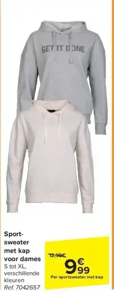 Carrefour Sportsweater met kap voor dames aanbieding