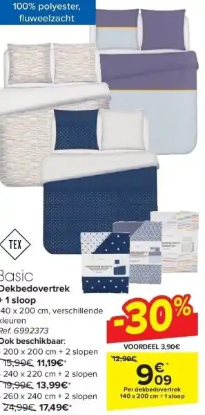 Carrefour Dekbedovertrek + 1 sloop aanbieding