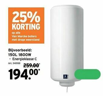 GAMMA Van marcke boilers met droge weerstand aanbieding