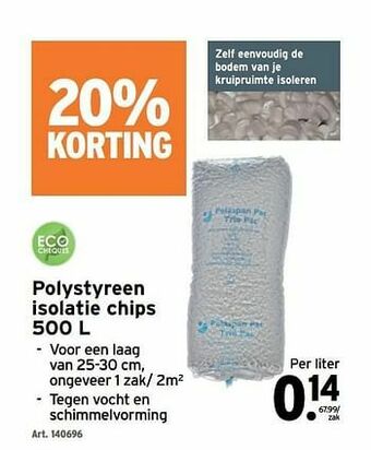 GAMMA Polystyreen isolatie chips aanbieding