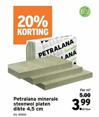 Petralana minerale steenwol platen