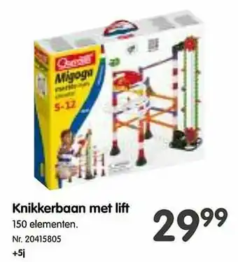 Knikkerbaan met lift