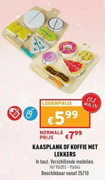 Kaasplank of koffie met lekkers