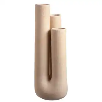 Leen Bakker Vaas Tube - zandkleur - keramiek - 34xø12 cm aanbieding