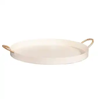 Leen Bakker Dienblad Bazar - off-white - Ø43 cm aanbieding
