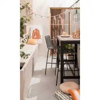 Leen Bakker Bartafel Tarn - aluminium/eucalyptus - 105x130x65 cm aanbieding