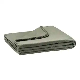 Leen Bakker Fleeceplaid Basic - agavegroen - 125x150 cm aanbieding
