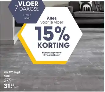 Kwantum Klik PVC tegel Abell aanbieding