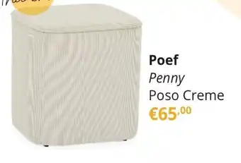 YGO Poef Penny Poso Creme aanbieding