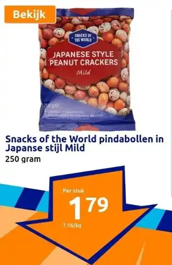 Action Snacks of the World pindabollen in Japanse stijl Mild aanbieding