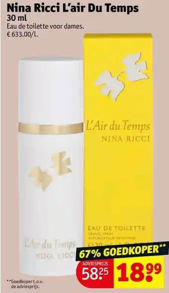 Kruidvat Nina Ricci L’air Du Temps aanbieding