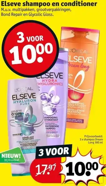 Kruidvat Elseve shampoo en conditioner aanbieding