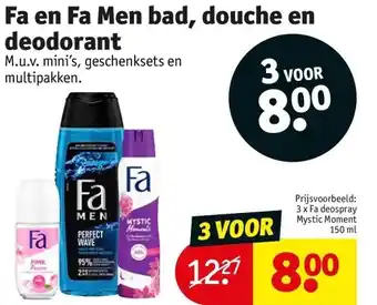 Kruidvat Fa en Fa Men bad, douche en deodorant aanbieding