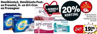 Kruidvat Omnibionta3, Omnibionta Posten Pronatal, U- en Uri-Cran en Promagnor aanbieding
