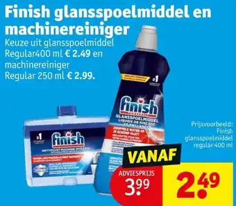 Kruidvat Finish glansspoelmiddel en machinereiniger aanbieding