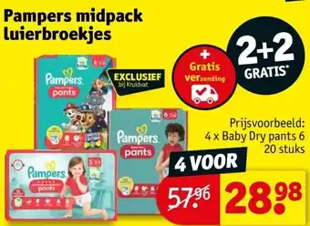 Kruidvat Pampers midpack luierbroekjes aanbieding