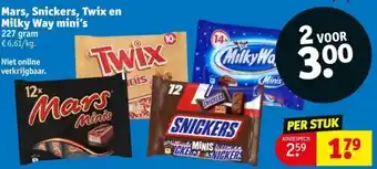 Kruidvat Mars, Snickers, Twix en Milky Way mini’s aanbieding