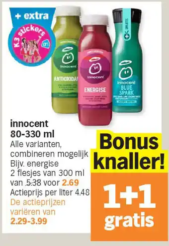 Albert Heijn innocent 80-330 ml aanbieding