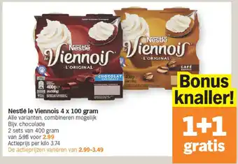 Albert Heijn Nestlé le Viennois 4 x 100 gram aanbieding