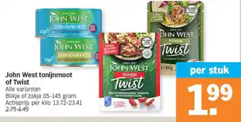 Albert Heijn John West tonijnmoot of Twist aanbieding