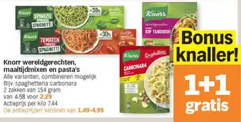 Albert Heijn Knorr wereldgerechten, maaltijdmixen en pasta's aanbieding