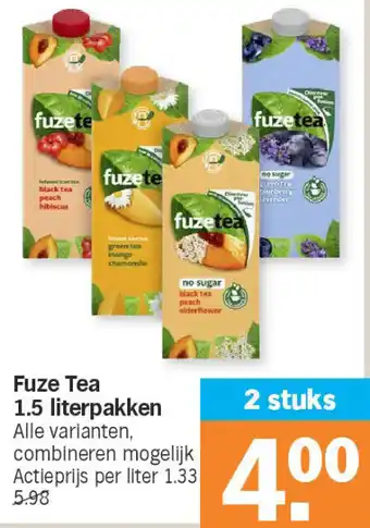 Albert Heijn Fuze Tea 1.5 literpakken aanbieding