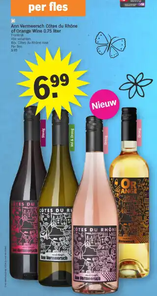Albert Heijn Ann Vermeersch Côtes du Rhône of Orange Wine 0.75 liter aanbieding