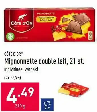 ALDI Mignonnette double lait aanbieding