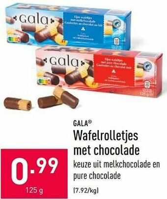 ALDI Wafelrolletjes met chocolade aanbieding