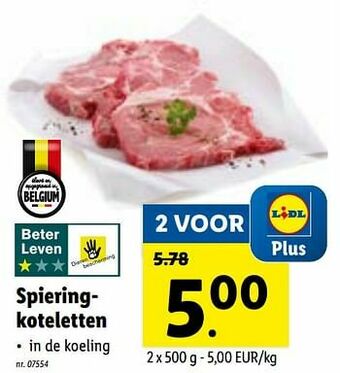 Lidl Spieringkoteletten aanbieding