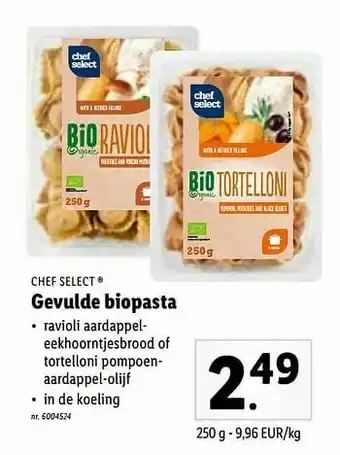 Lidl Gevulde biopasta aanbieding
