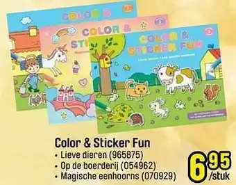 Happyland Color + sticker fun lieve dieren aanbieding