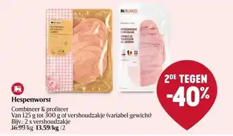 Delhaize Hespenworst aanbieding