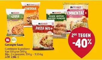Delhaize Geraspte kaas aanbieding