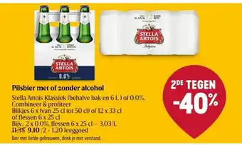 Delhaize Pilsbier met of zonder alcohol aanbieding