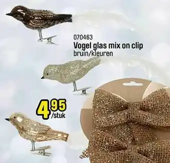 Happyland Vogel glas mix on clip aanbieding