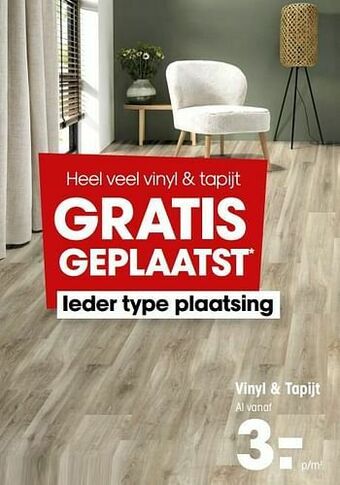 Kwantum Vinyl + tapijt aanbieding